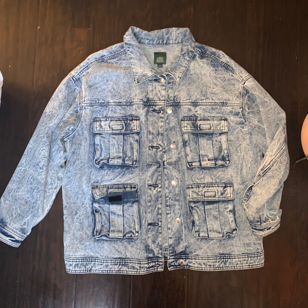 Distressed jean jacket